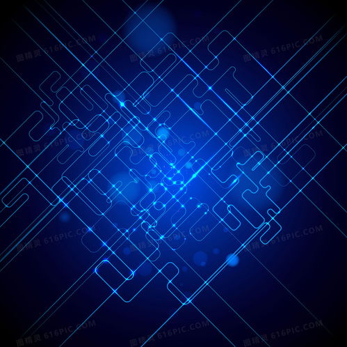 矢量几何与蓝色科技 背景图像的数字艺术与技术内涵